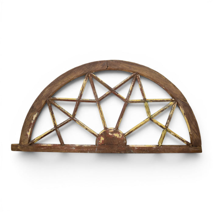 Vintage Wooden Fanlight Window Frame