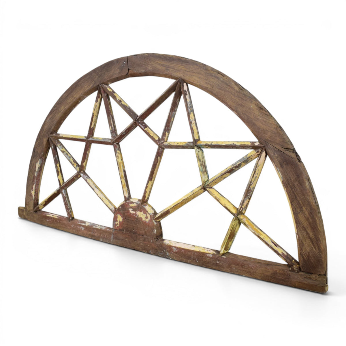Vintage Wooden Fanlight Window Frame