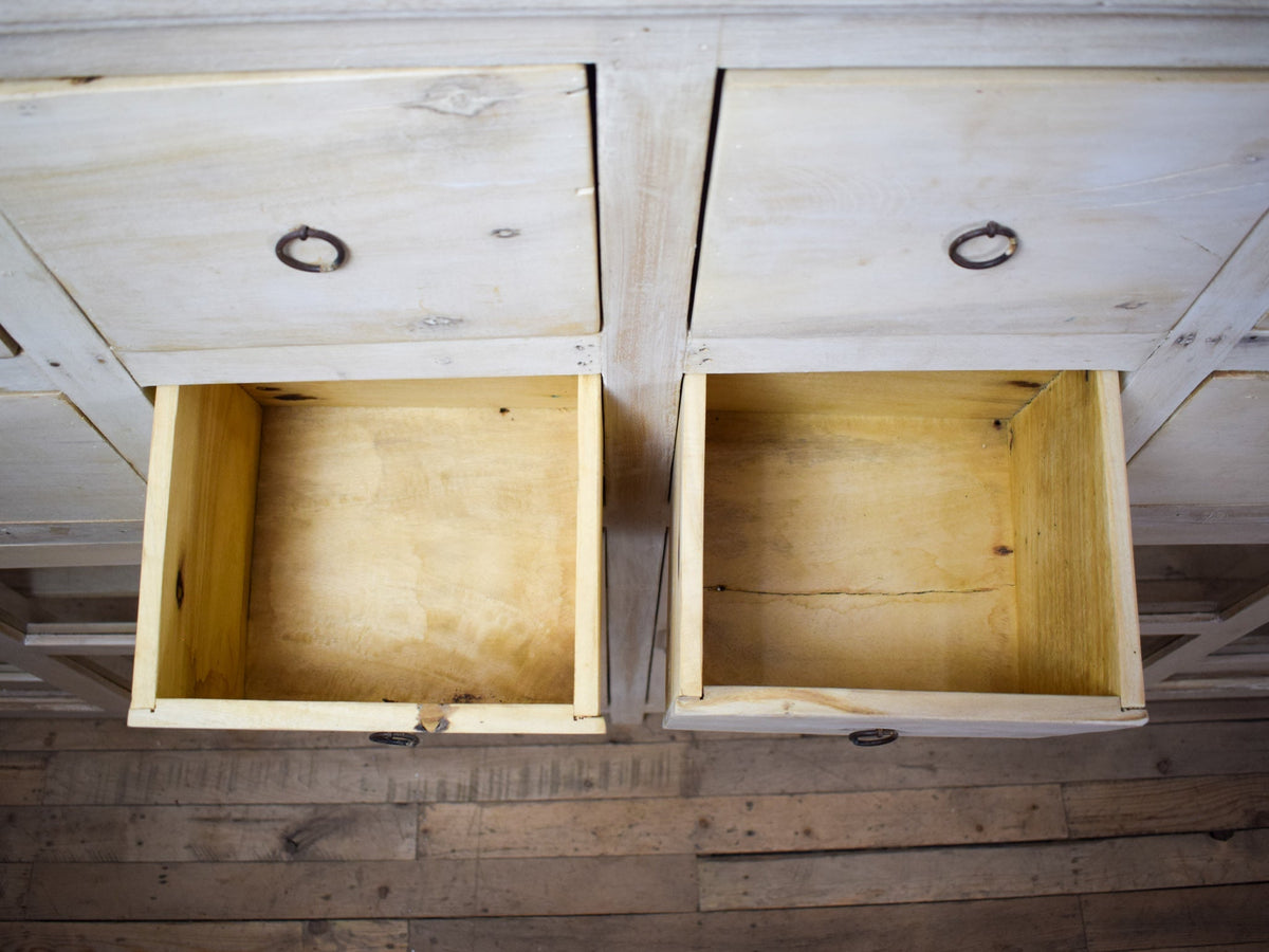 Very Large Vintage Rustic Wooden Apothecary Shop Sideboard Drawers Cabinet