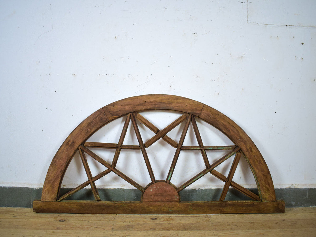 Vintage Wooden Fanlight Window Frame