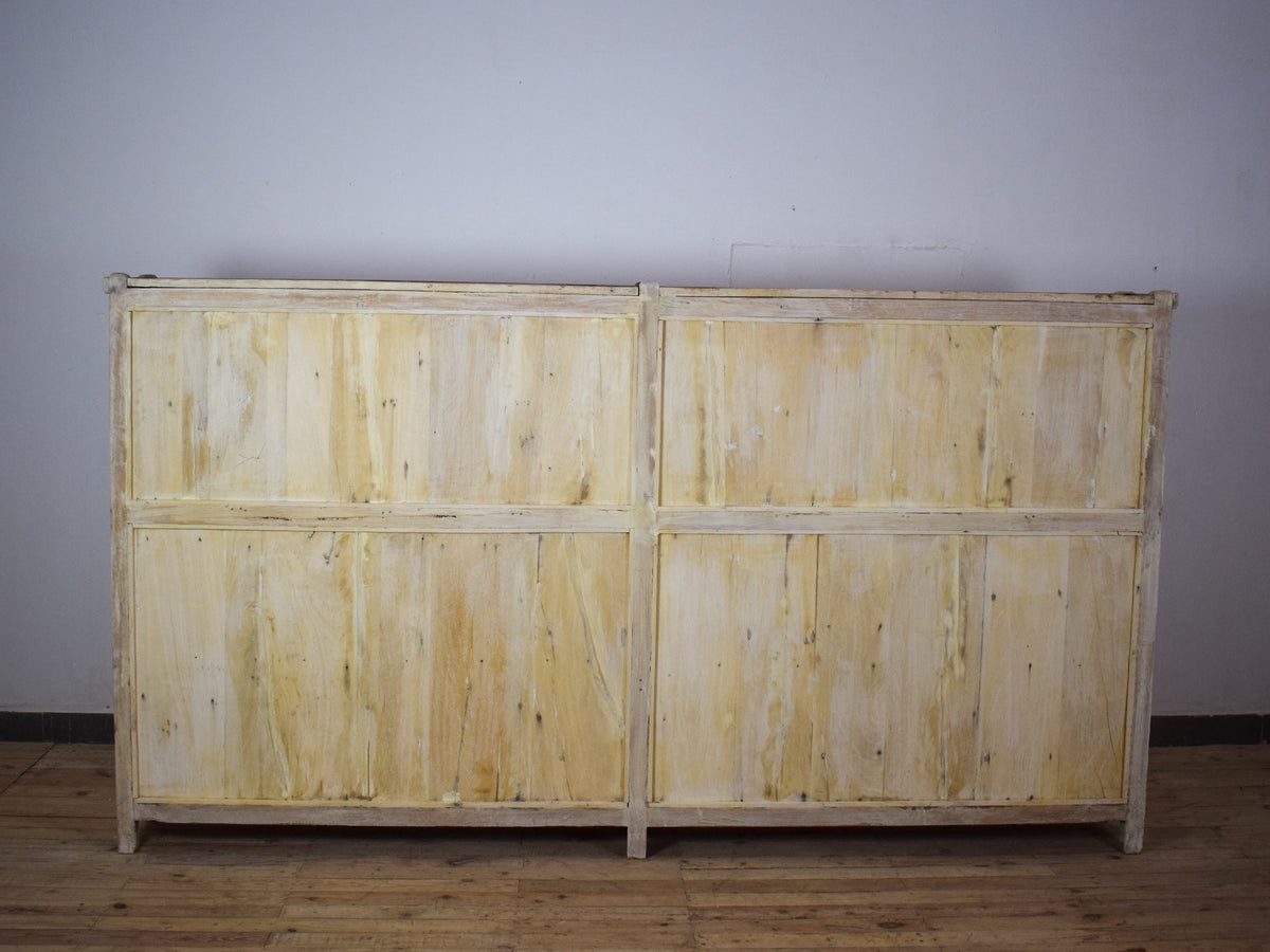 Very Large Vintage Rustic Wooden Apothecary Shop Sideboard Drawers Cabinet