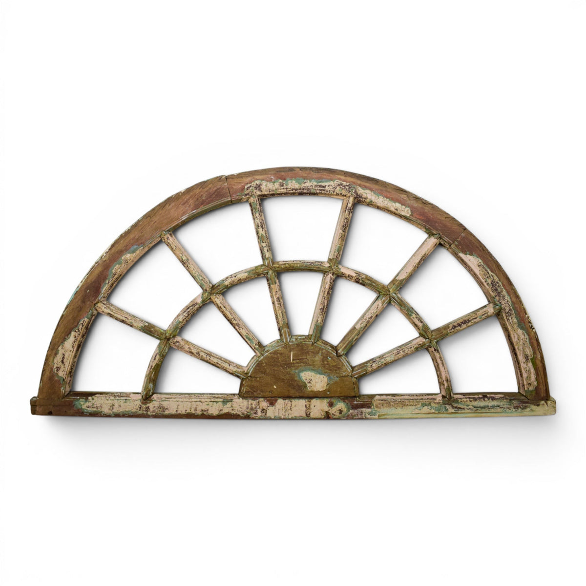 Vintage Wooden Fanlight Window Frame