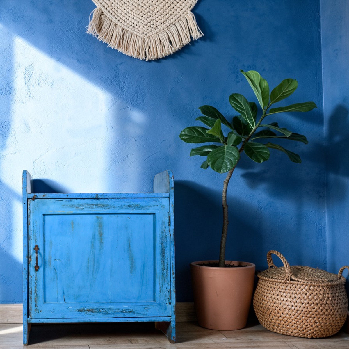 Vintage Painted Rustic Cupboard Cabinet