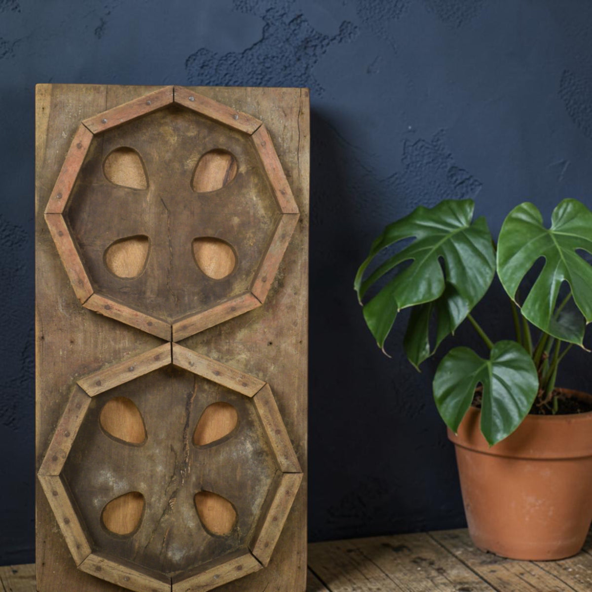 Vintage Rustic Architectural Wooden Carved Mould Board Wall Art