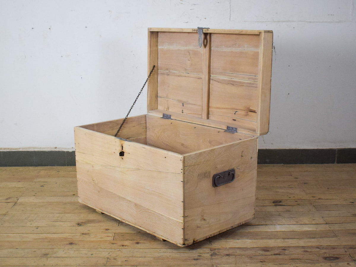 Vintage Bleached Wooden Chest Box Coffee Table