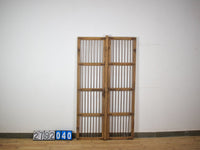 Pair of Antique Vintage Rustic Wood and Metal Indian Doors Shutters