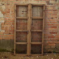 Pair of Antique Vintage Rustic Wood and Metal Indian Doors Shutters