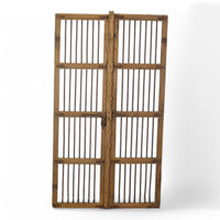 Pair of Antique Vintage Rustic Wood and Metal Indian Doors Shutters