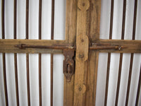 Pair of Antique Vintage Rustic Wood and Metal Indian Doors Shutters