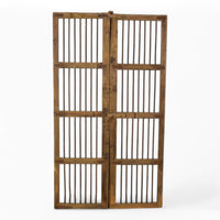 Pair of Antique Vintage Rustic Wood and Metal Indian Doors Shutters