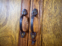 Vintage Rustic Cupboard Cabinet Storage With Antique Tile Decoration