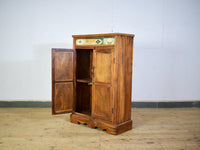 Vintage Rustic Cupboard Cabinet Storage With Antique Tile Decoration