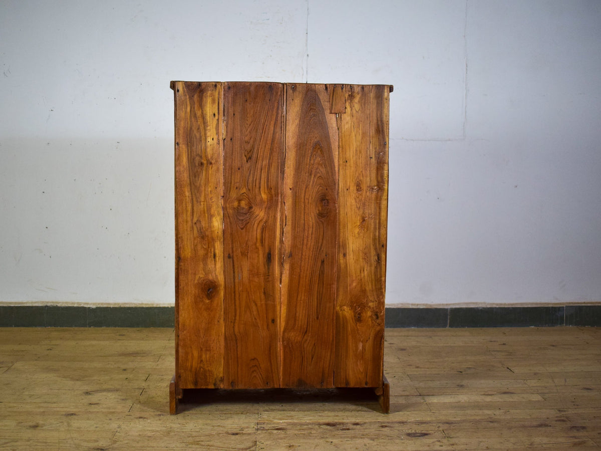 Vintage Rustic Cupboard Cabinet Storage With Antique Tile Decoration