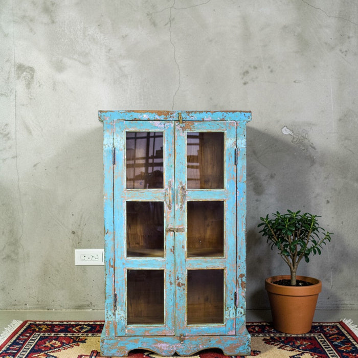 Vintage Painted Rustic Kitchen Cupboard Cabinet