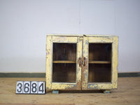 Vintage Worn Painted Rustic Cupboard Cabinet