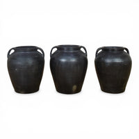 Handmade Antique Design Black Clay Pot Urn