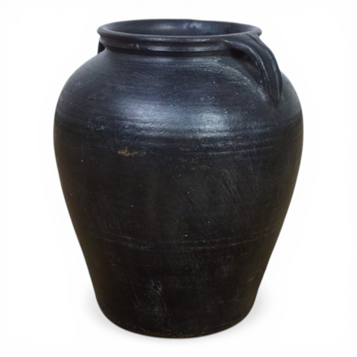 Handmade Antique Design Black Clay Pot Urn