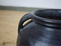 Handmade Antique Design Black Clay Pot Urn