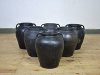 Handmade Antique Design Black Clay Pot Urn
