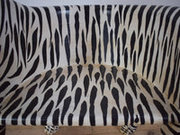 Pair of Indian Wooden Carved Hand Painted Vintage Style White Tiger Chairs