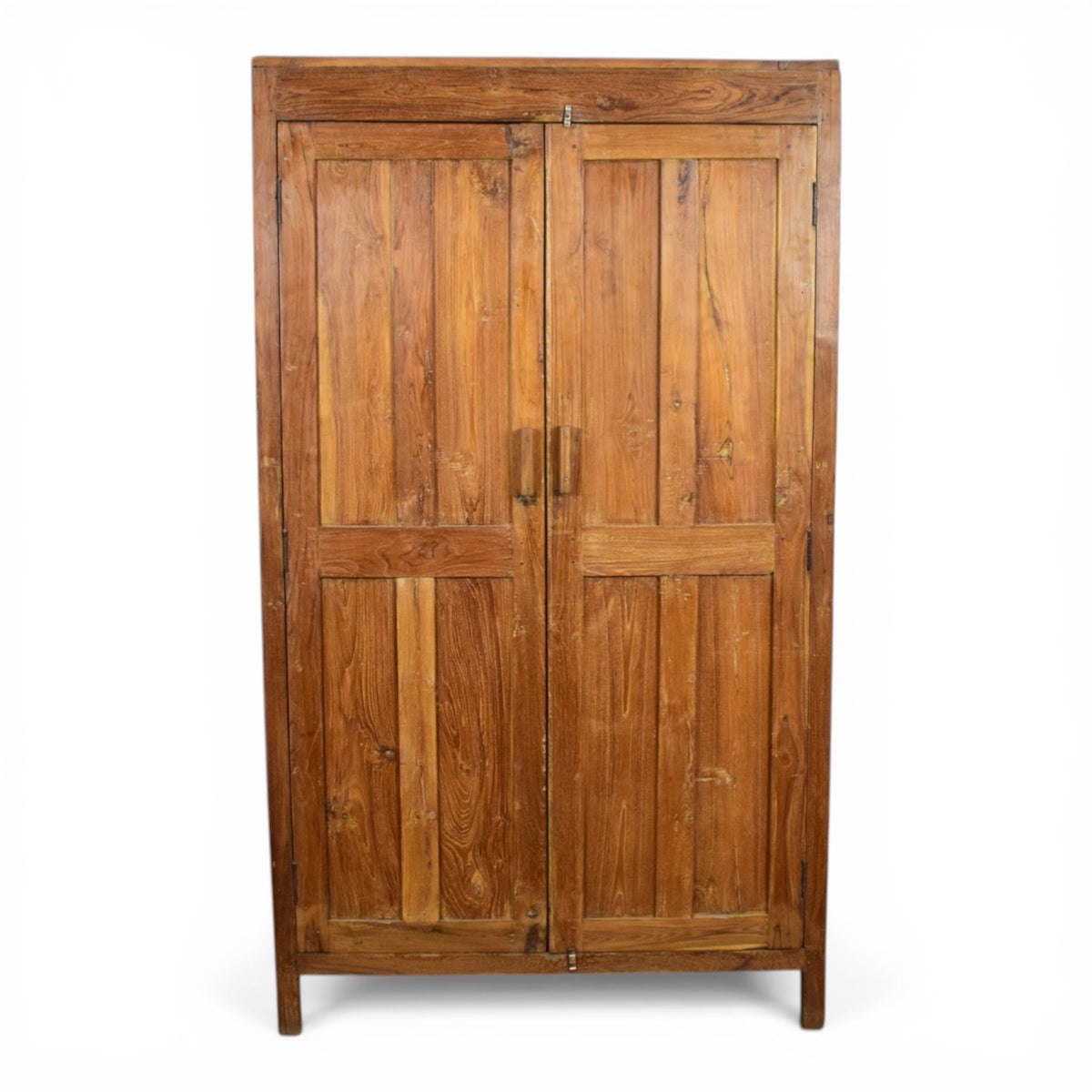 Vintage Large Wooden Rustic Cupboard Cabinet With Fitted Interior