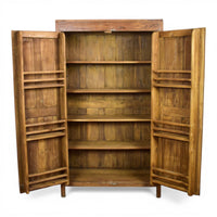 Vintage Large Wooden Rustic Cupboard Cabinet With Fitted Interior