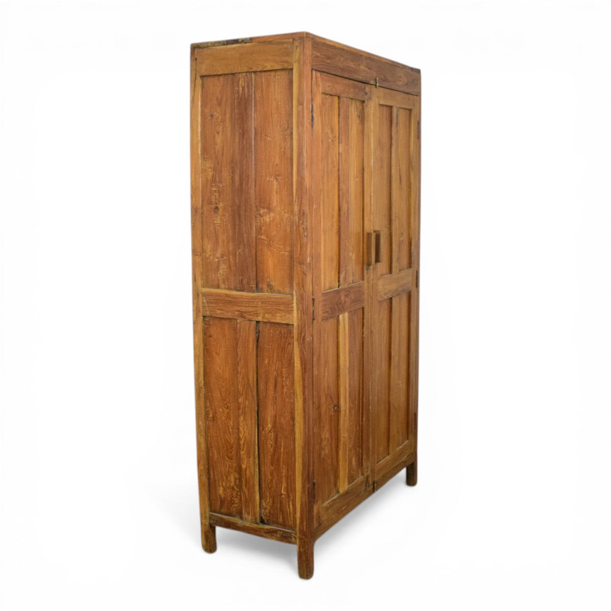 Vintage Large Wooden Rustic Cupboard Cabinet With Fitted Interior
