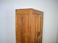 Vintage Large Wooden Rustic Cupboard Cabinet With Fitted Interior