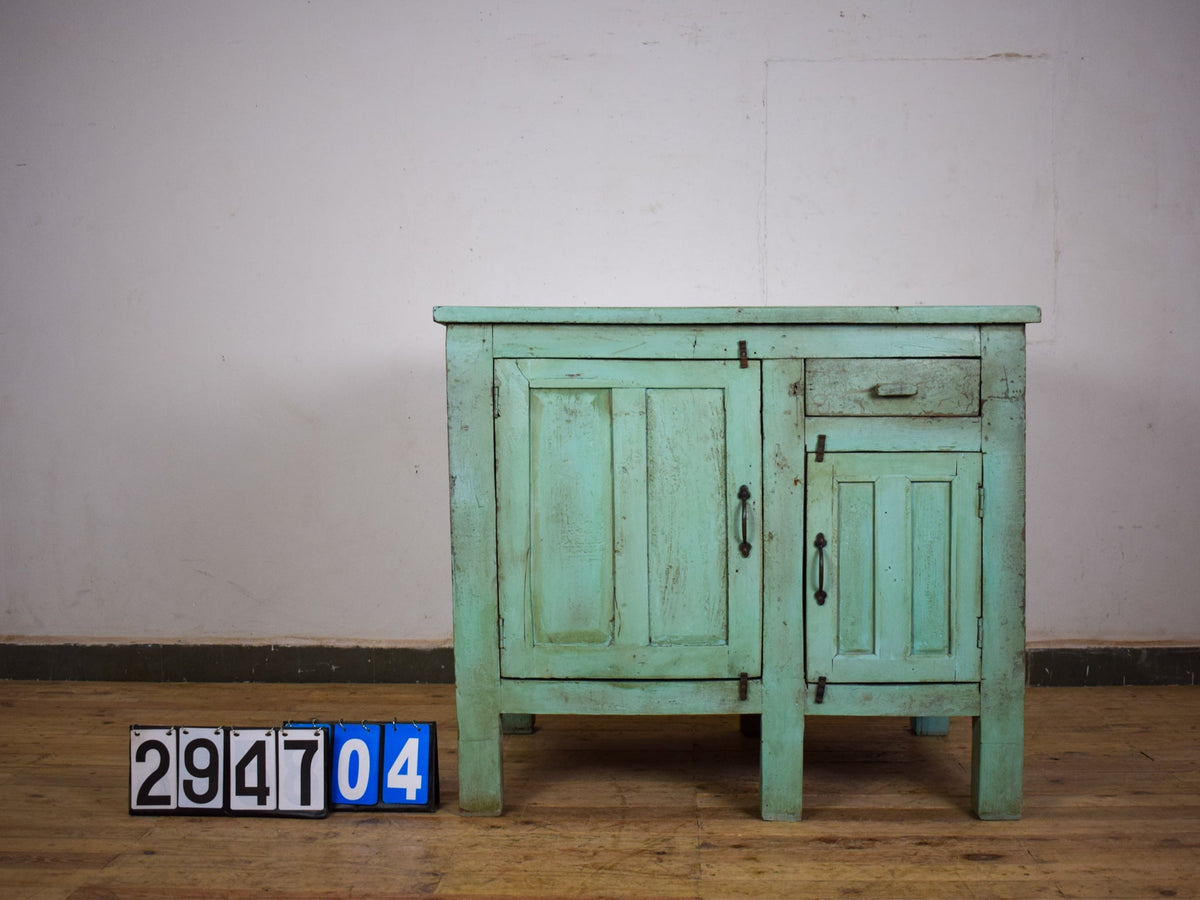 Vintage Painted Kitchen Island Cupboard Cabinet