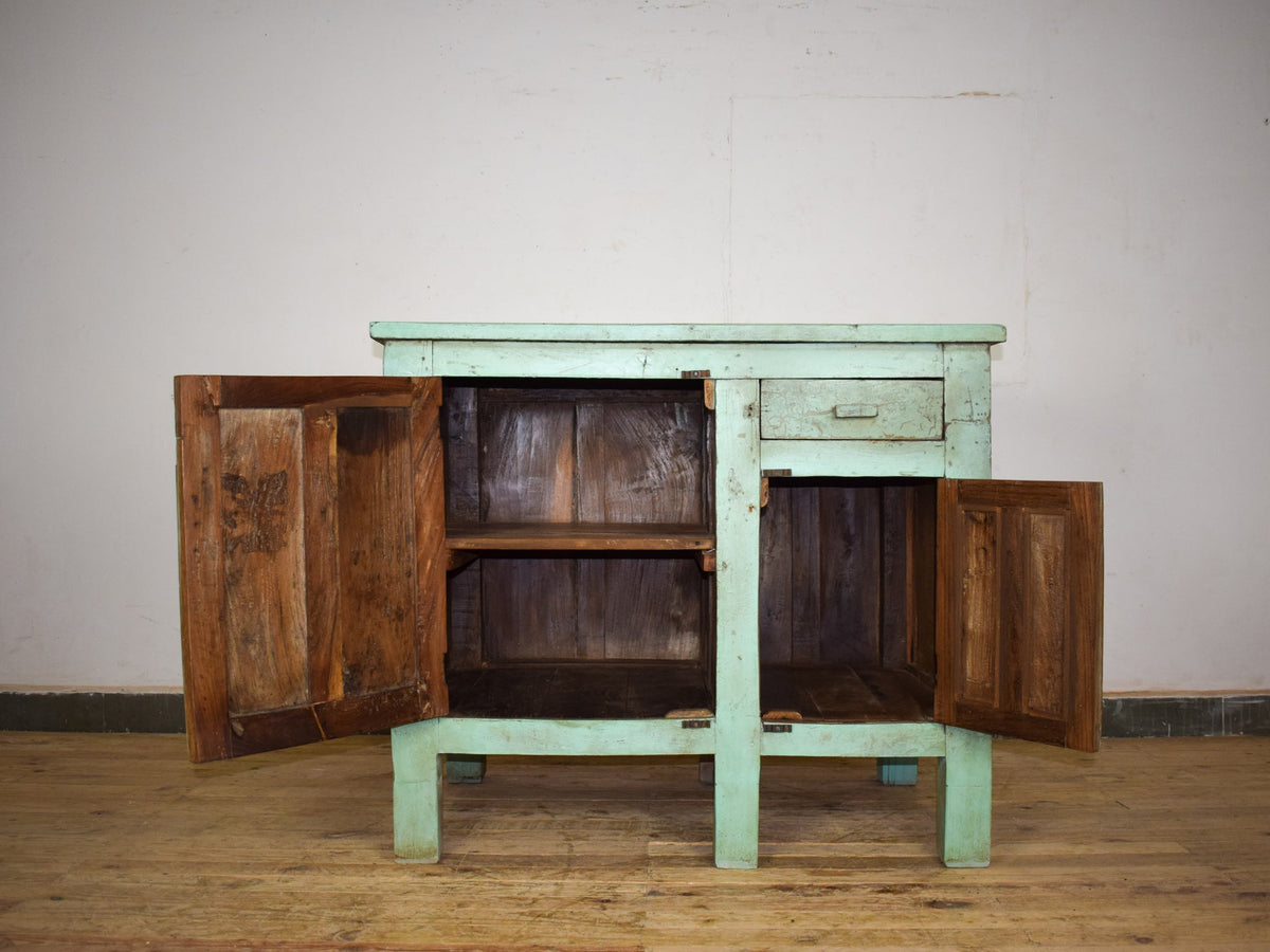 Vintage Painted Kitchen Island Cupboard Cabinet