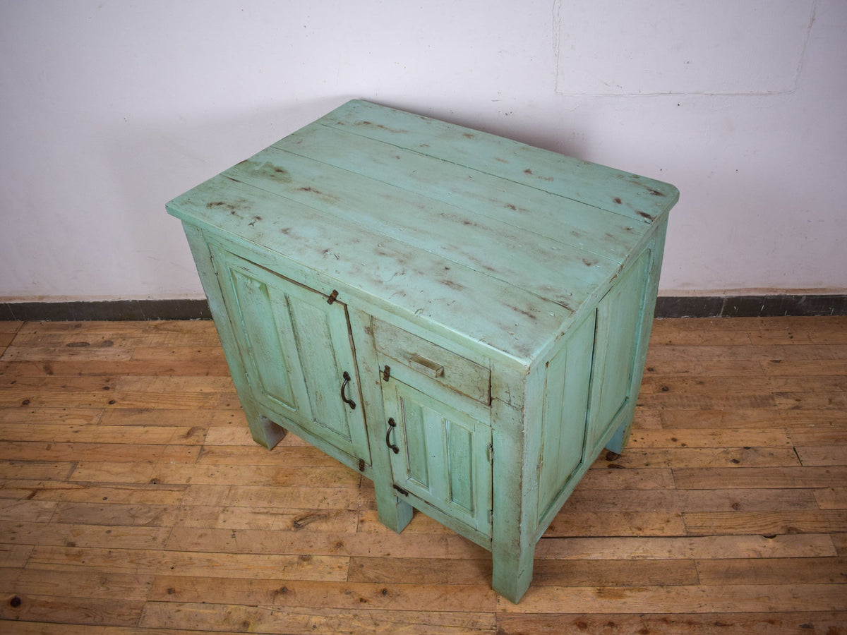 Vintage Painted Kitchen Island Cupboard Cabinet