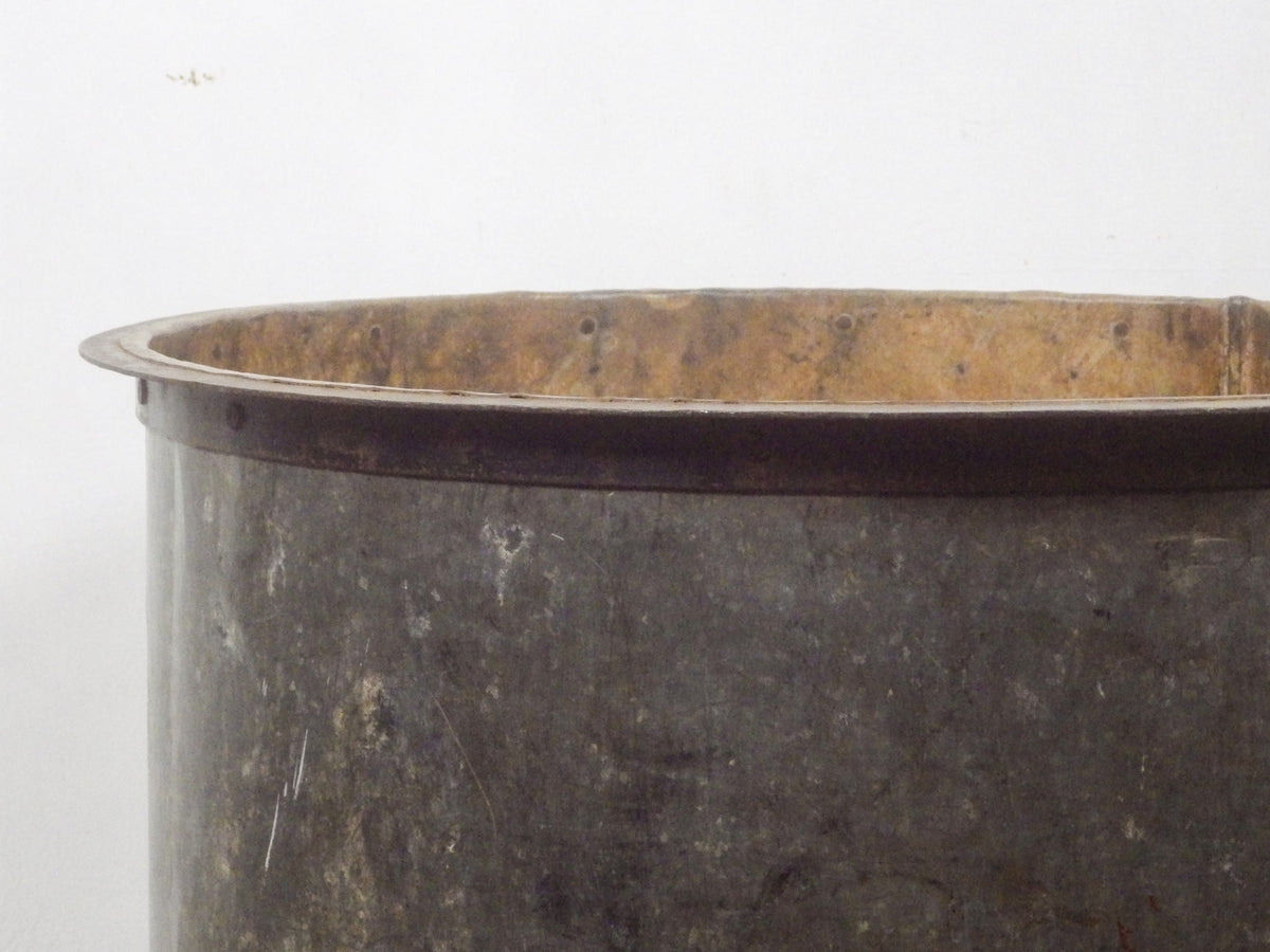 Original Vintage Large Galvanised Metal Planter