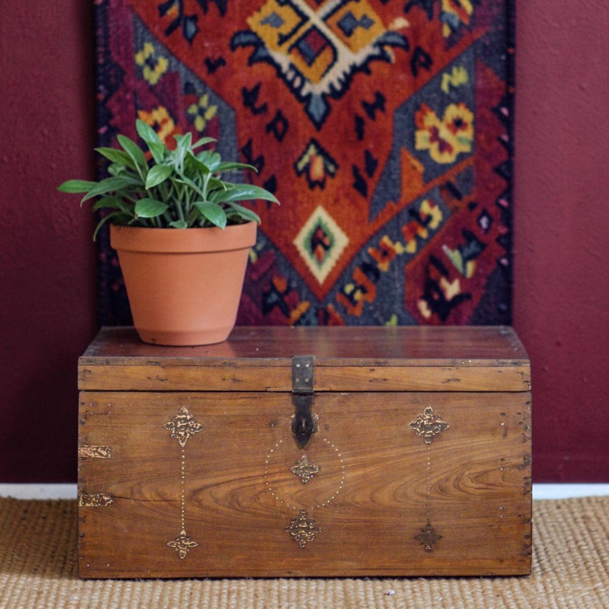 Vintage Rustic Wooden Chest Box