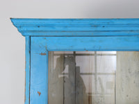 Large Vintage Indian Rustic Glass Kitchen Dresser Cupboard Cabinet