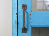 Large Vintage Indian Rustic Glass Kitchen Dresser Cupboard Cabinet