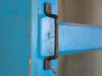 Large Vintage Indian Rustic Glass Kitchen Dresser Cupboard Cabinet