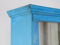 Large Vintage Indian Rustic Glass Kitchen Dresser Cupboard Cabinet