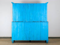 Large Vintage Indian Rustic Glass Kitchen Dresser Cupboard Cabinet