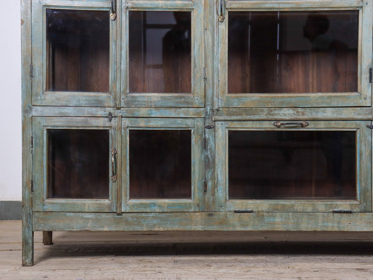 Large Vintage Painted Cupboard Sideboard Shop Display Cabinet