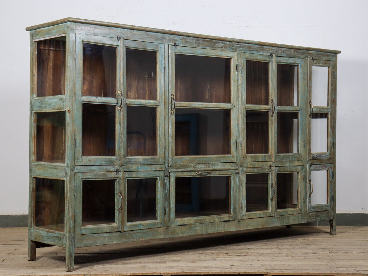 Large Vintage Painted Cupboard Sideboard Shop Display Cabinet