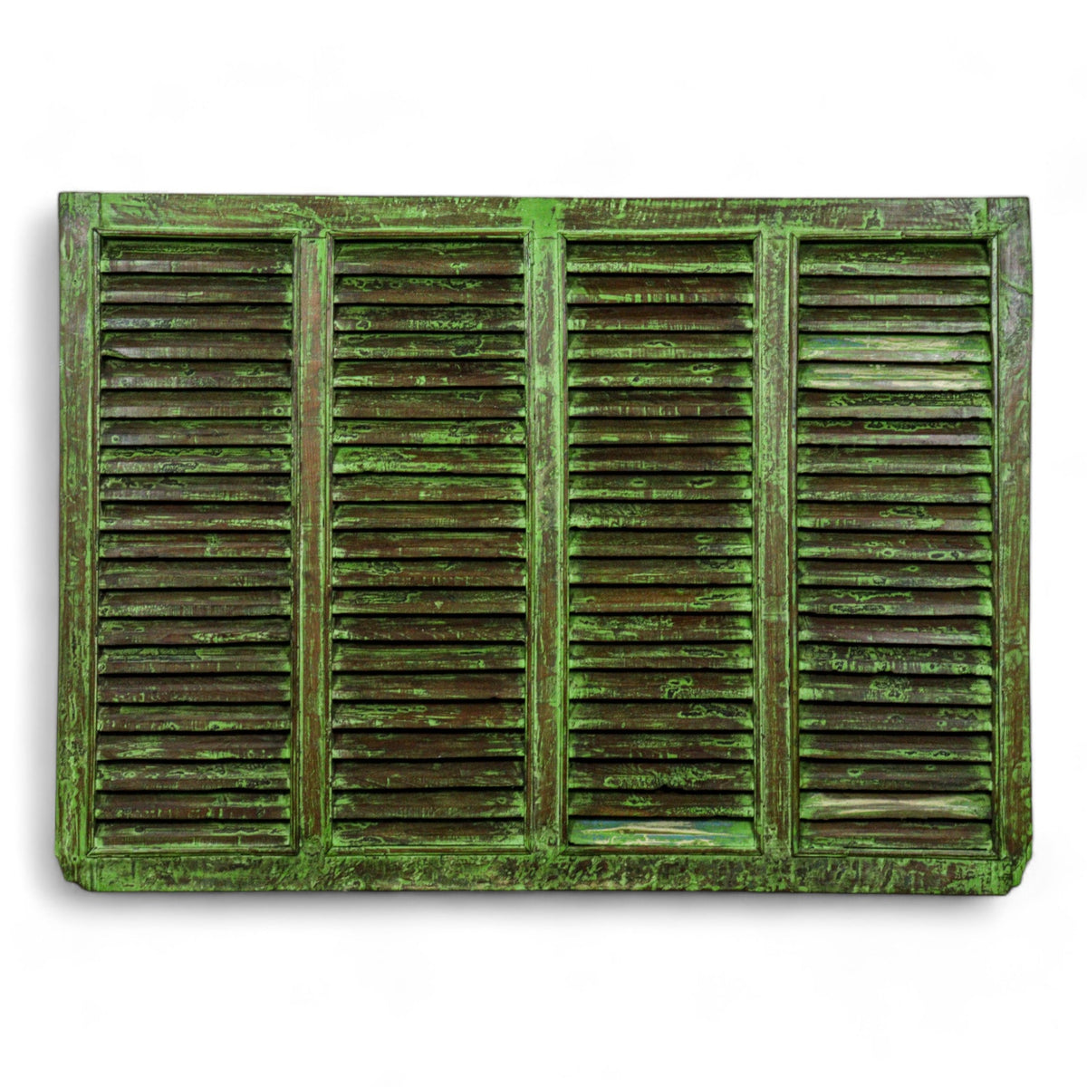 Very Large Vintage Wooden Shutter Screen Panel Garden Fence