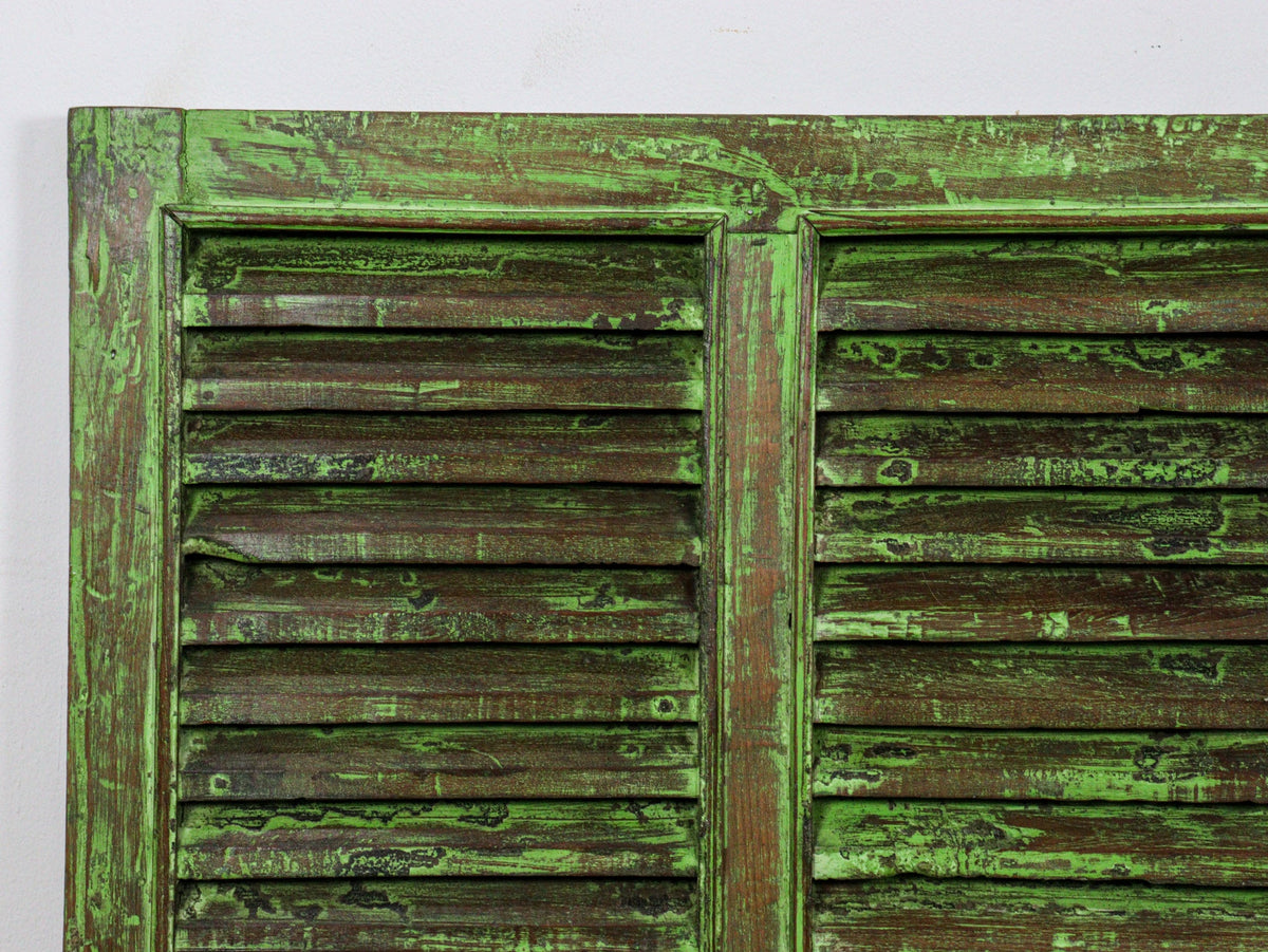 Very Large Vintage Wooden Shutter Screen Panel Garden Fence