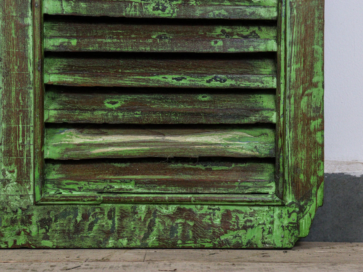 Very Large Vintage Wooden Shutter Screen Panel Garden Fence