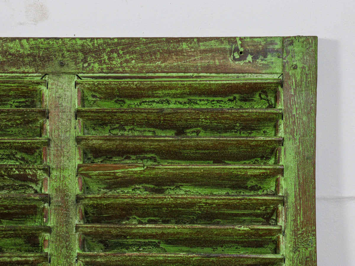 Very Large Vintage Wooden Shutter Screen Panel Garden Fence