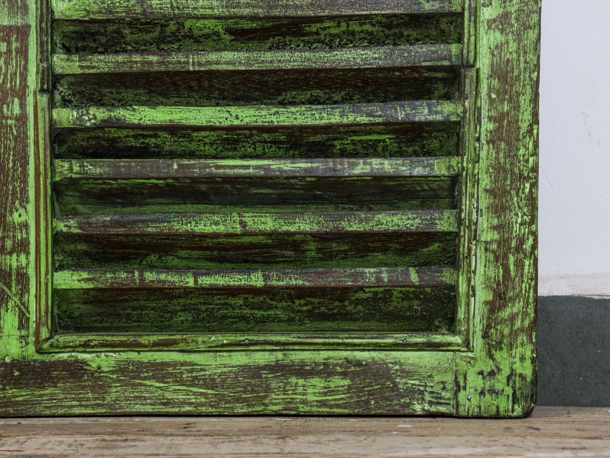 Very Large Vintage Wooden Shutter Screen Panel Garden Fence