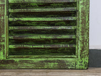 Very Large Vintage Wooden Shutter Screen Panel Garden Fence