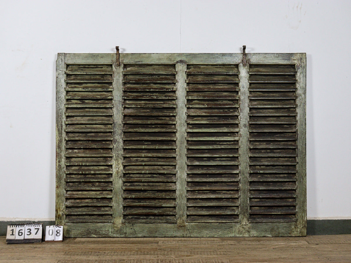 Very Large Vintage Wooden Shutter Screen Panel Garden Fence