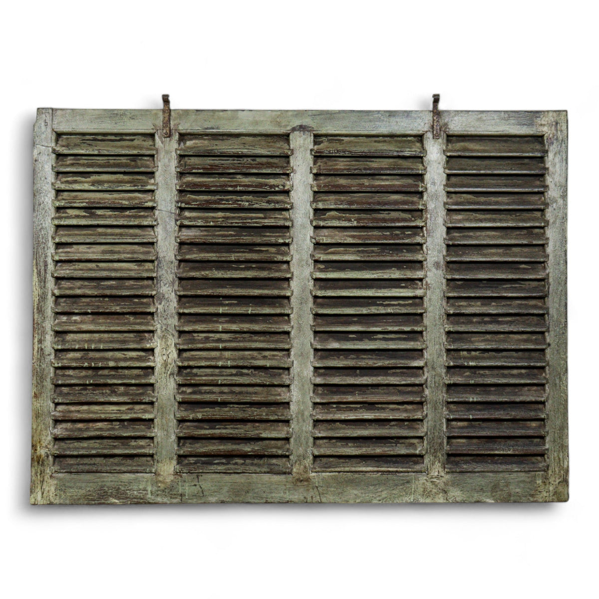 Very Large Vintage Wooden Shutter Screen Panel Garden Fence