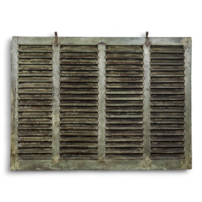 Very Large Vintage Wooden Shutter Screen Panel Garden Fence