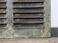 Very Large Vintage Wooden Shutter Screen Panel Garden Fence